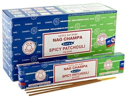 Satya Nag Champa Aroma  Incense - 15 Sticks Pack (12 Packs Per Box) US Seller