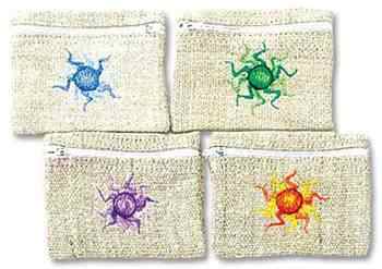 4 Pieces Sun Hemp Coins Bag Set - 4.5"x3.5"