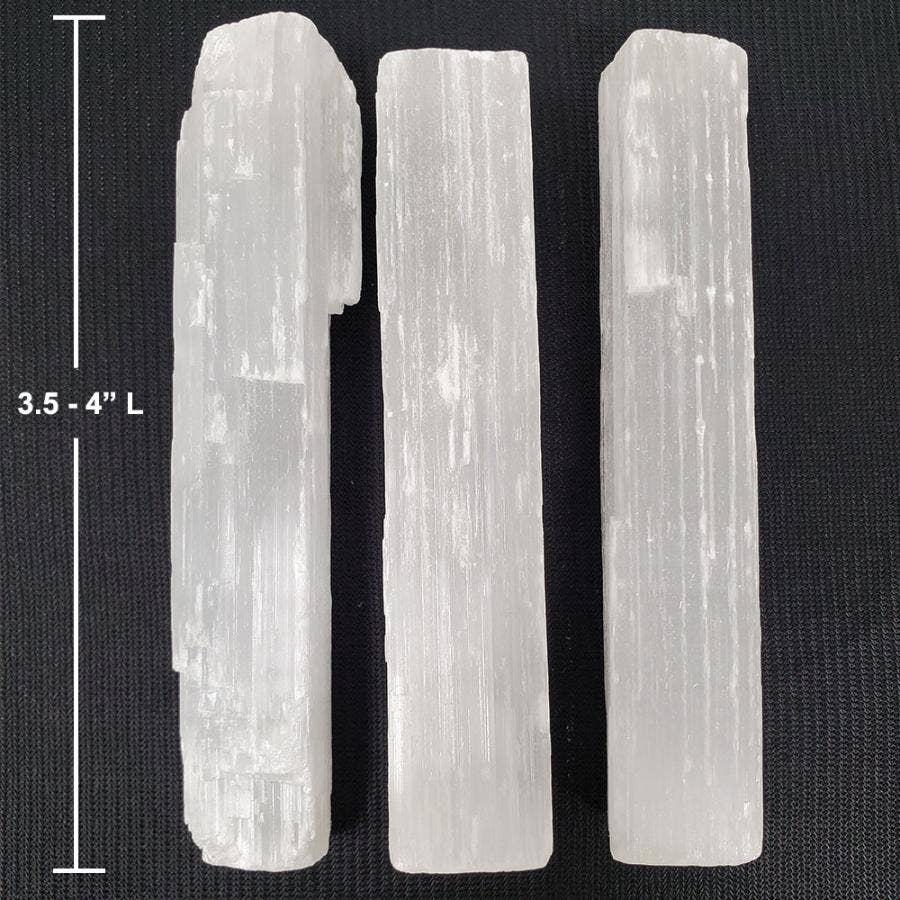 (3 Pack )-Selenite Unpolished Rough Sticks 3.5-4 Long Approx