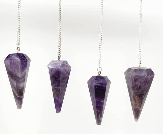 Amethyst Pendulum with Chain (4PACK)