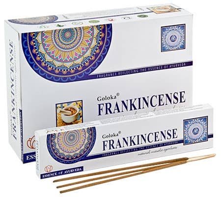 Goloka Frankincense Incense - 15 Gram Pack (12 Packs Per Box