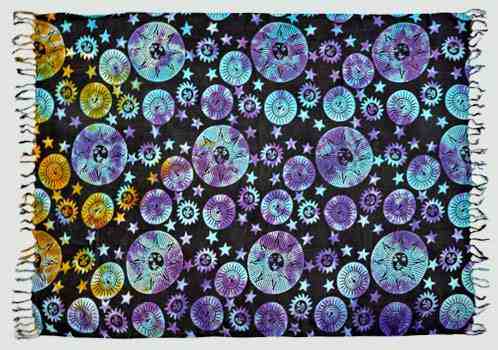 Sun Star in Tie Dye Scarve / Altar Cloth Cloth - 42" x 68"