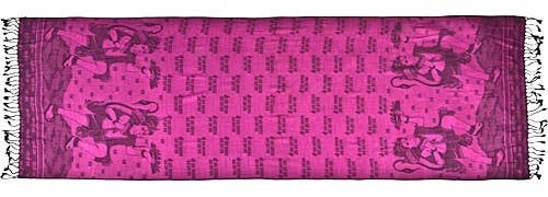 Hanuman Prayer Shawl in Magenta Pink - 28" x 80"