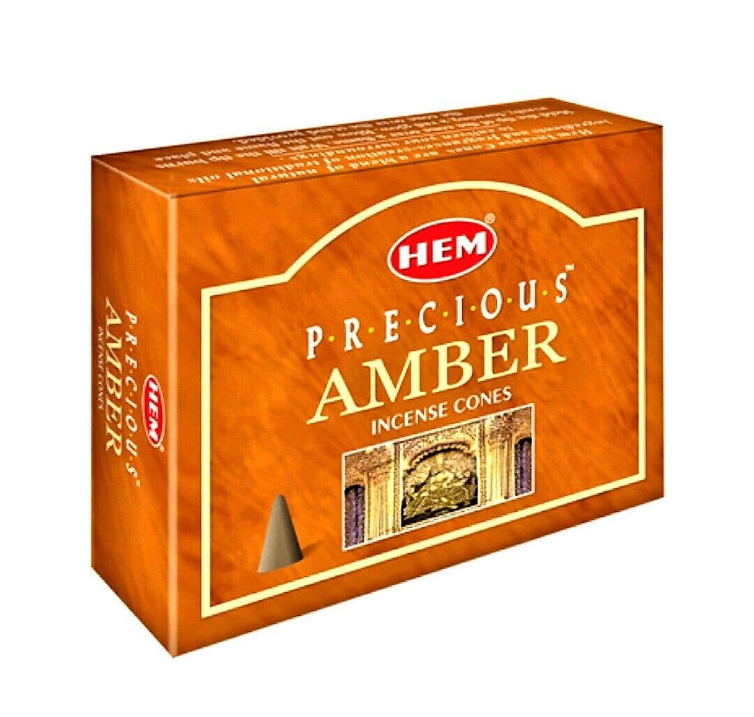 Amber Hem Incense Cones Bulk Wholesale 1 Box 120 Cones