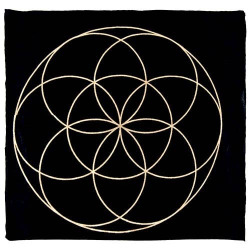 Seed of Life Crystal Grid Mat/Altar Cloth - 12"x12"