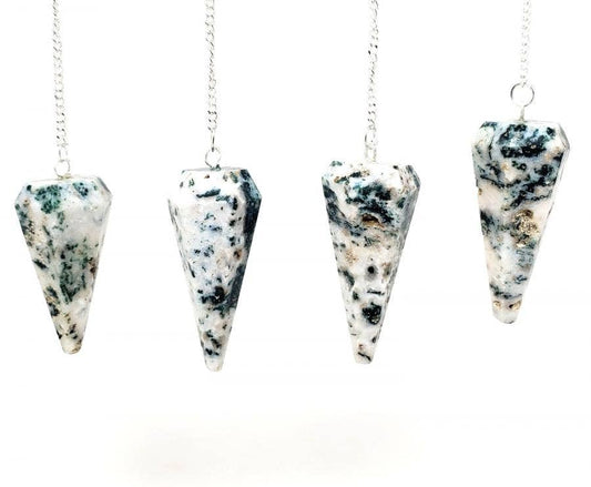 Tree Agate Pendulum with Chain(4PACK)