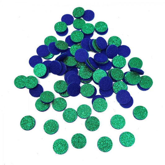 Green Glitter Small Essential Oil Felt Pads - 100 Pcs