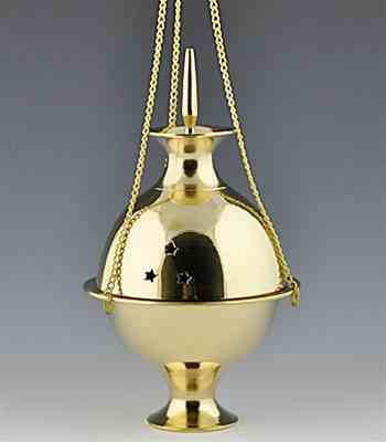 Brass Hanging Censer Burner - 8"H