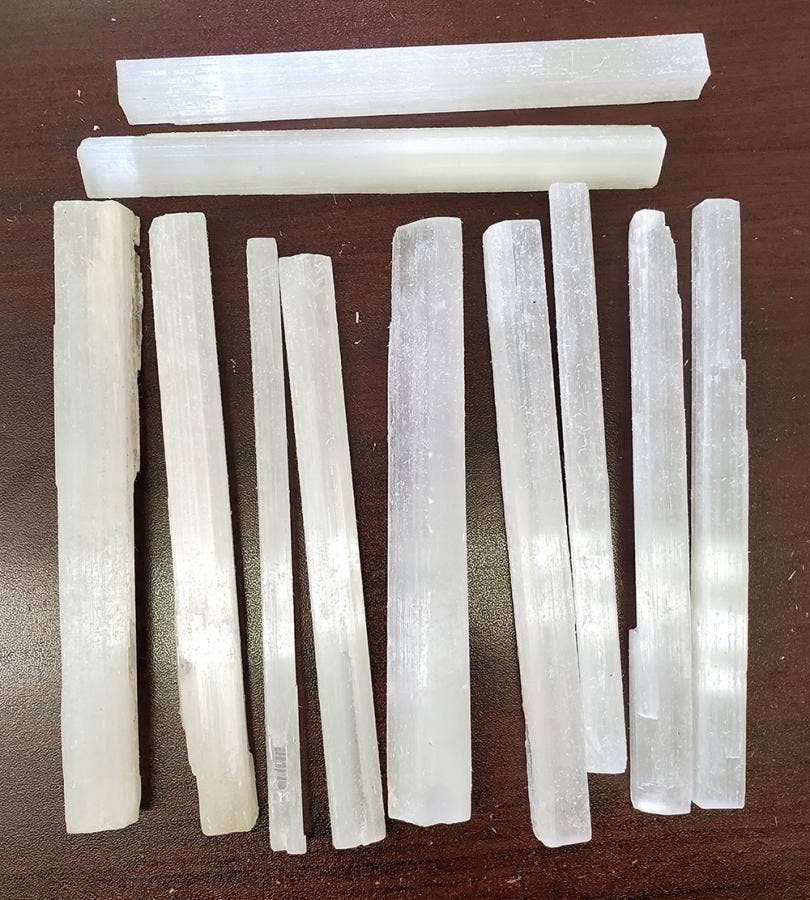 Selenite unpolished Rough Sticks 5.5" Long Approx - 5 pack