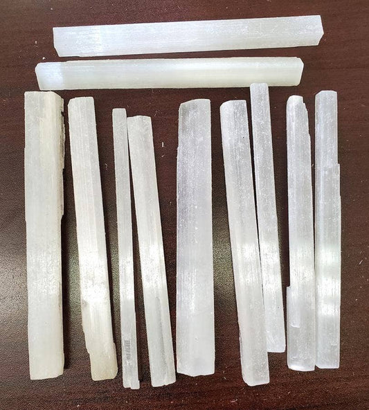 Selenite unpolished Rough Sticks 5.5" Long Approx - 5 pack