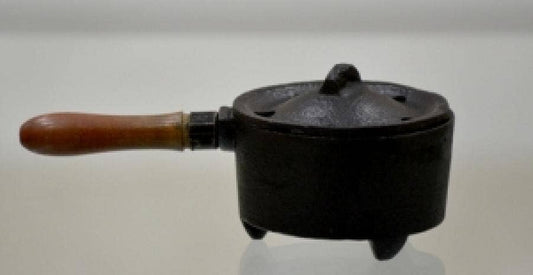 Cast Iron Cauldron w/wooden Handle 5.5" L 1.25"H 2.5"D