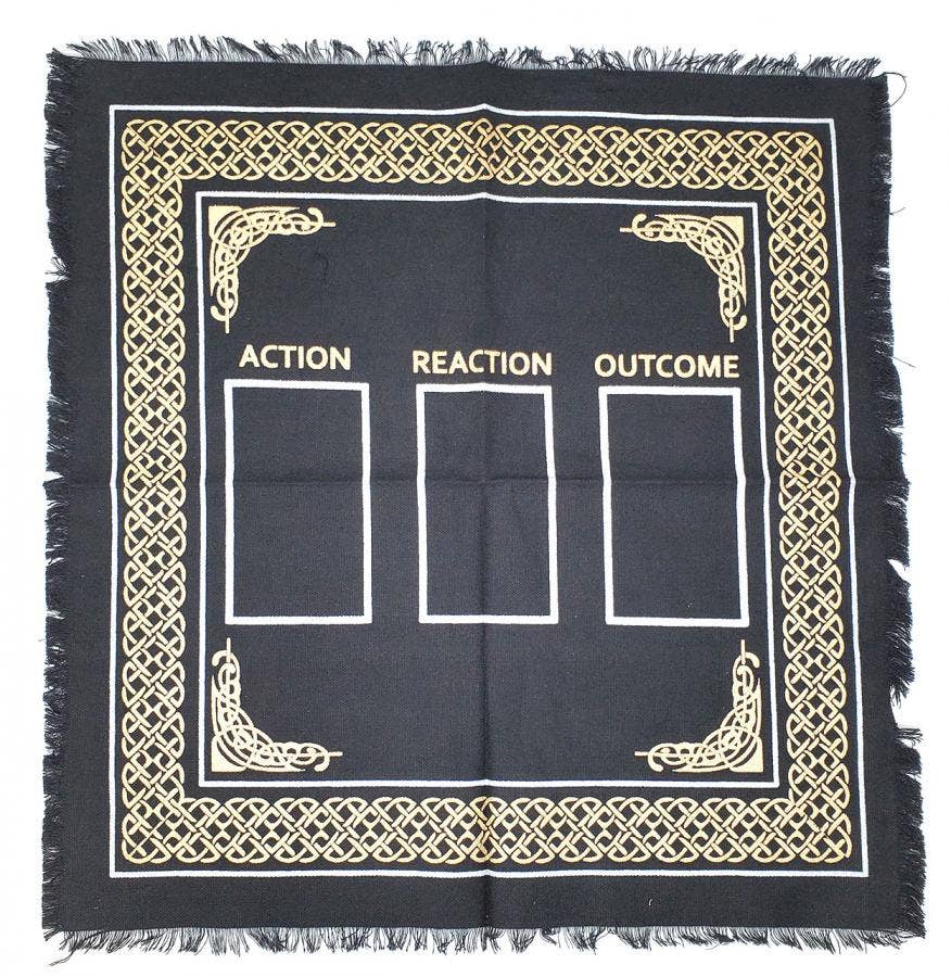 Tarot Card Altar Cloth for beginners with fringe - 18" x 18"