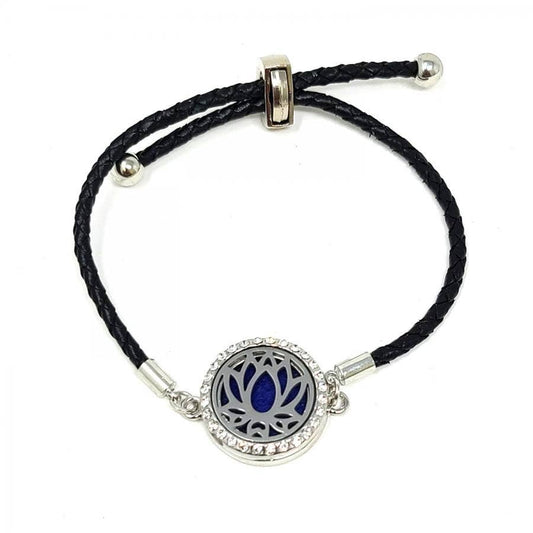 Essential Aromatherapy Diffuser Bracelet with Lotus Locket D