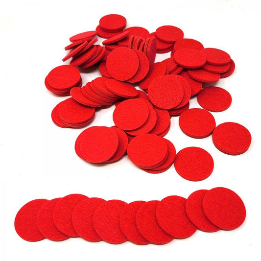 XL Red Essential Oil Felt Pads - 100 Pcs Replacement