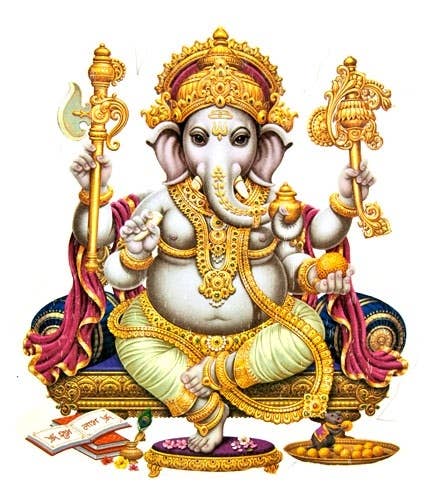 Lord Ganesh Sticker - 5" x 6" (10 Per Pack)