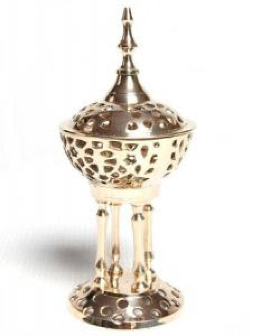 Solid Brass Pedestal Burner 8"H