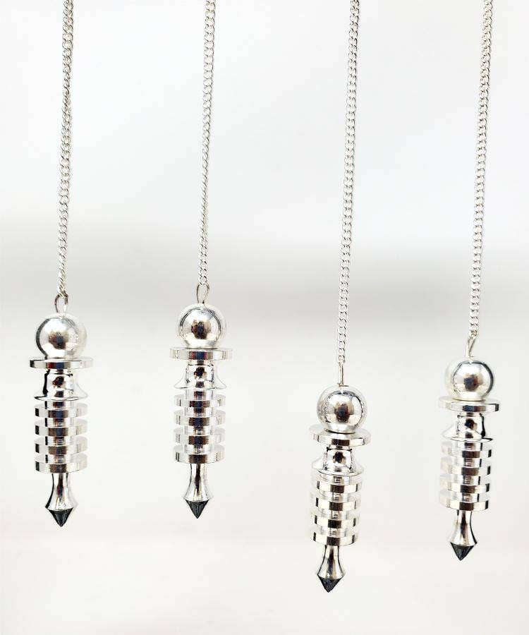 Silver Finish Pendulum 1"L with Chain 7"L(4PACK)