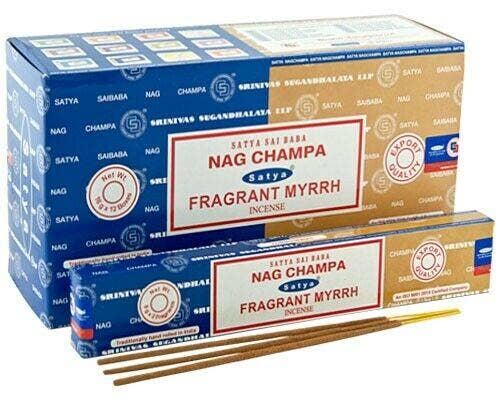 Satya Nag Champa Aroma  Incense - 15 Sticks Pack (12 Packs Per Box) US Seller