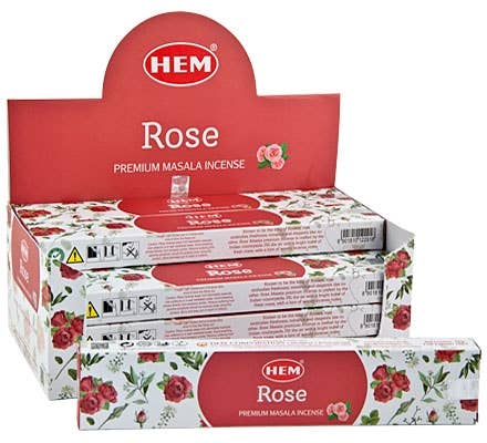 Hem Rose Incense - 15 Gram Pack (12 Packs Per Box)