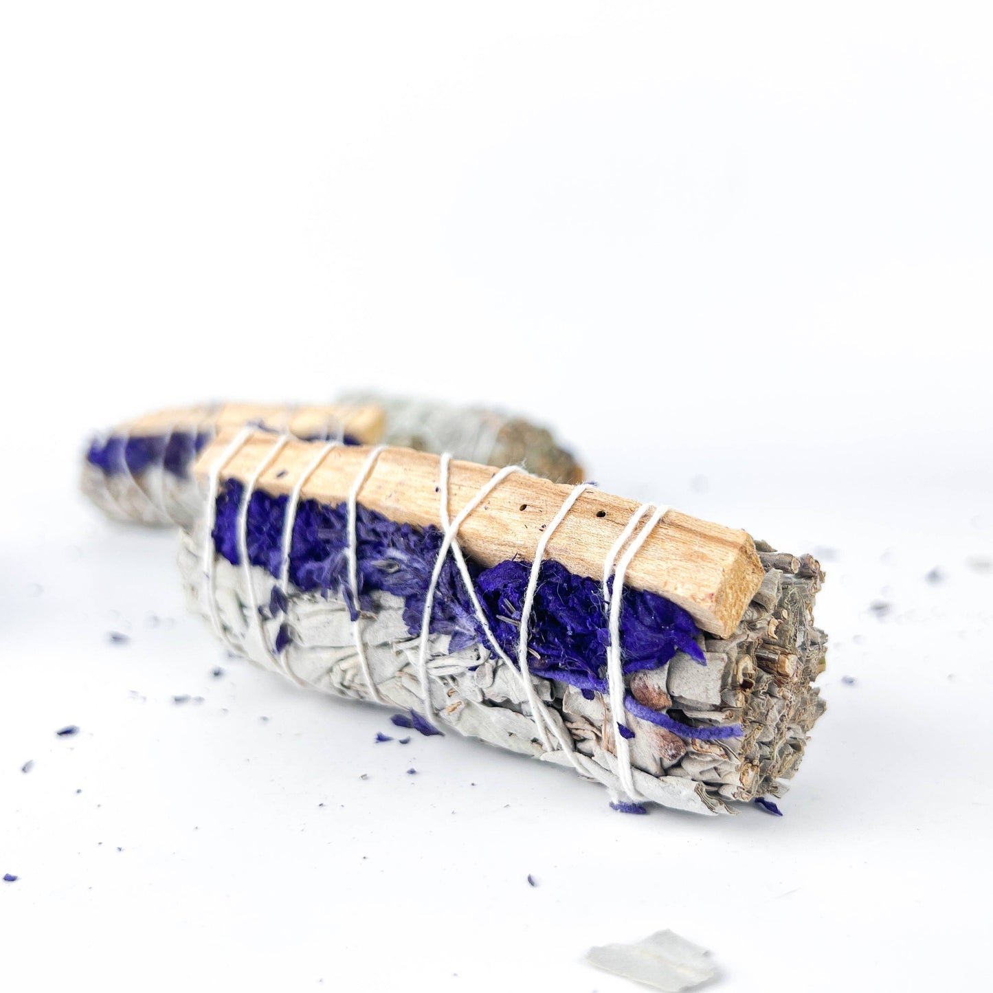 White Sage, Palo Santo, & Lavender Sage 4" smudge stick