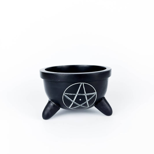 Pentacle Soapstone Charcoal Burner - 4"D, 2.25"H