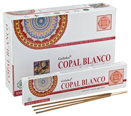 Goloka Copal Blanco Incense - 15 Gram Pack (12 Packs Per Box