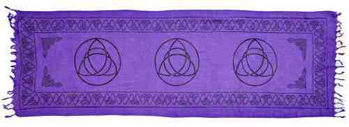 3 Triquetra in Purple Scarve / Altar Cloth - 22" x 68"