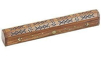 Wooden Incense Box Burner - 12"L Choose Your Favorite Design US Seller