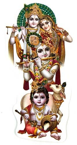 Radha & Krishna Sticker - 3.5" x 7.5" (10 Per Pack)