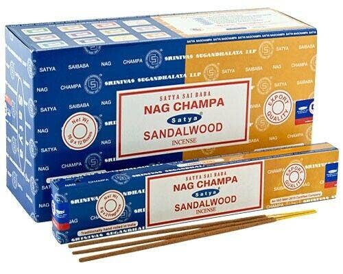 Satya Nag Champa Aroma  Incense - 15 Sticks Pack (12 Packs Per Box) US Seller