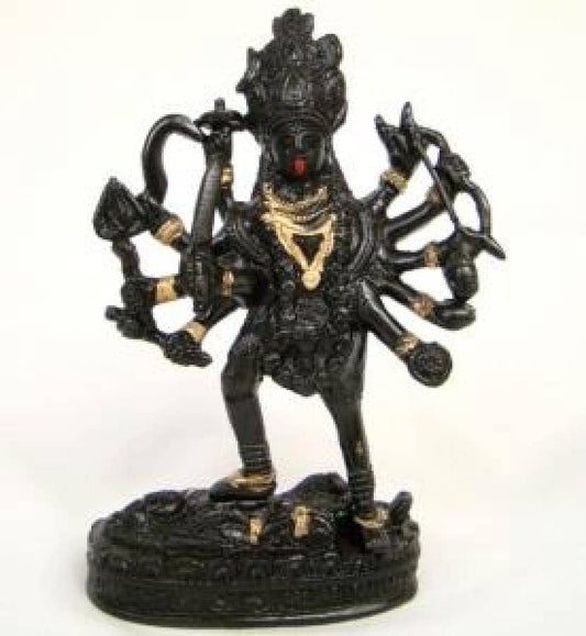 Goddess Kali 6"H 4"W (Black & Gold Finish)