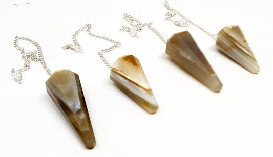 Yellow Agate Pendulum with Chain(4PACK)