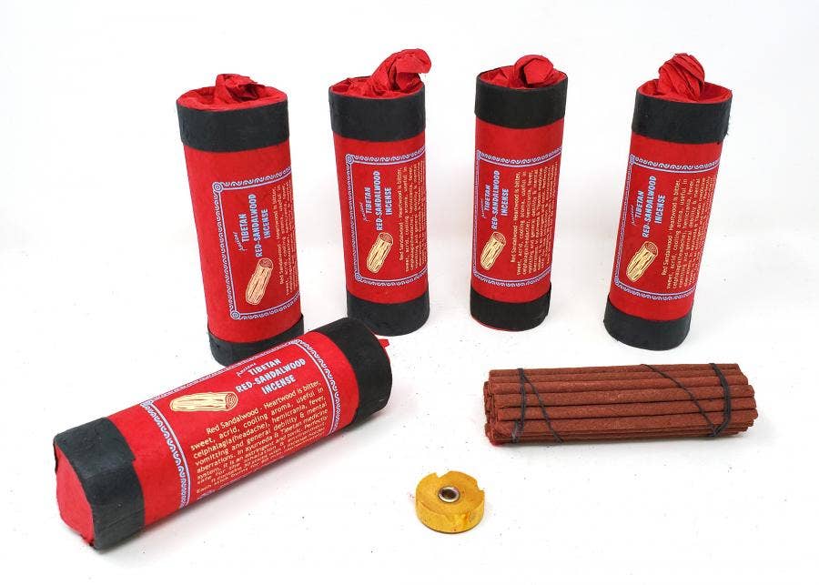 Tibetan RED-SANDALWOOD Incense (30 stick) 4.5" Long- 5 Pack