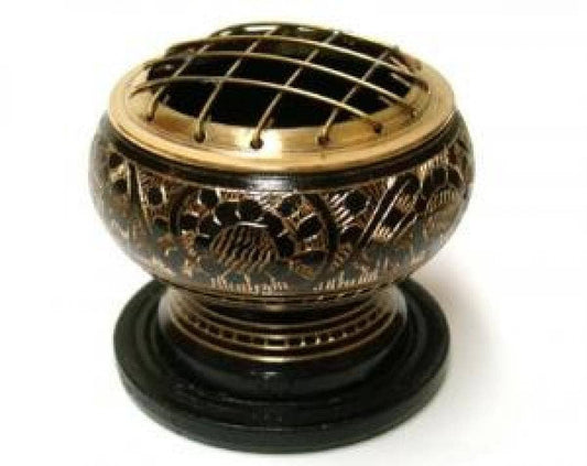 Brass Screen Burner Black w/Coaster 2.5"D