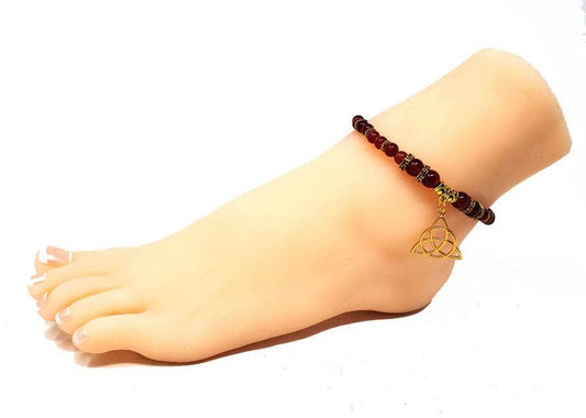 Carnelian - Triquetra Anklet