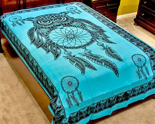 Dream Catcher Tapestry (Turquoise) - 72" x 108"