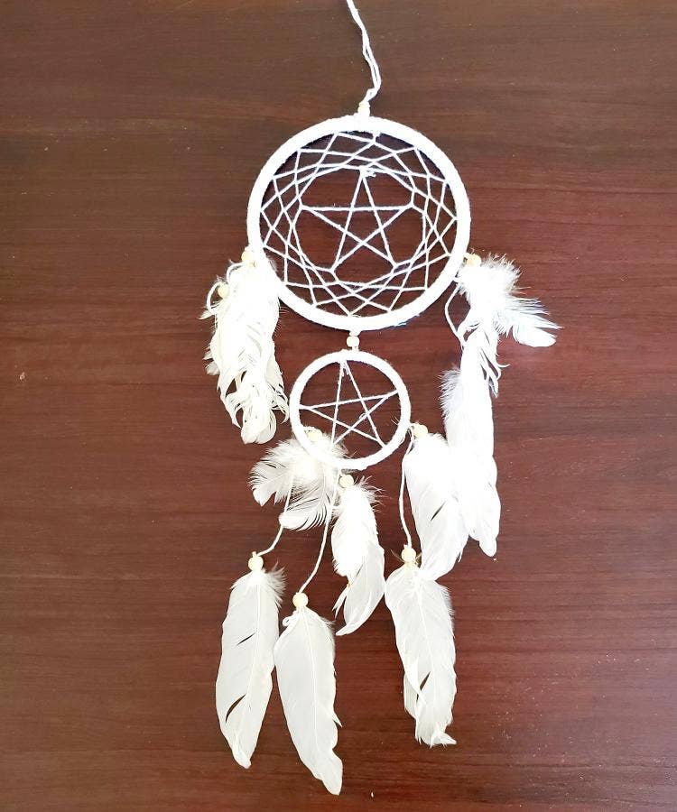 4.5" Diameter - Pentagram Web Design Dream Catcher (DC102) 1