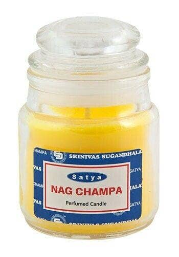 Satya Nag Champa  Smooth Pillar, Jar, Shot Glass, Cube, Tea Light Candles