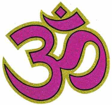 Purple Om Symbol Sticker - 6" x 5" (5 Per Pack)