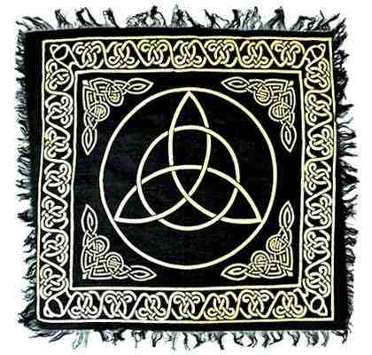 Gold Triquetra Altar Cloth - 18" x 18"