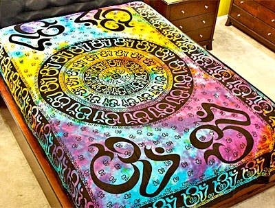 Om Chakra Tapestry (Tie Dye) - 72"x108"