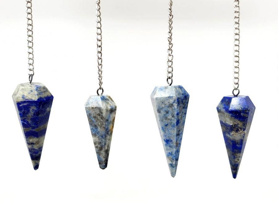 Natural Lapis Pendulum with Chain(4PACK)