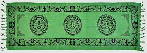 3 Green Man Scarve / Altar Cloth - 22" x 68"