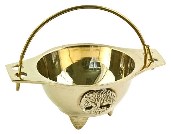 Tree of Life Brass Cauldron - 1.75"H, 3"D