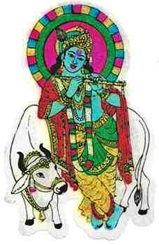 Krishna Playing Flute Sticker - 2.5" x 4" (10 per pack)