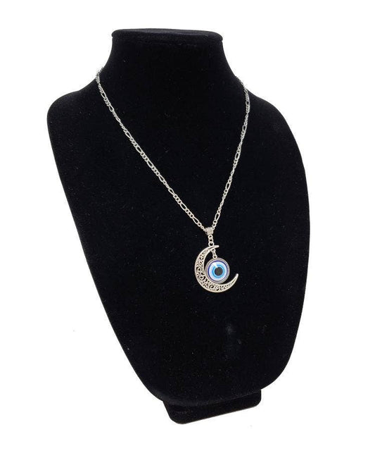 Evil Eye Pendant Necklace with chain 12"L, 1.5"D