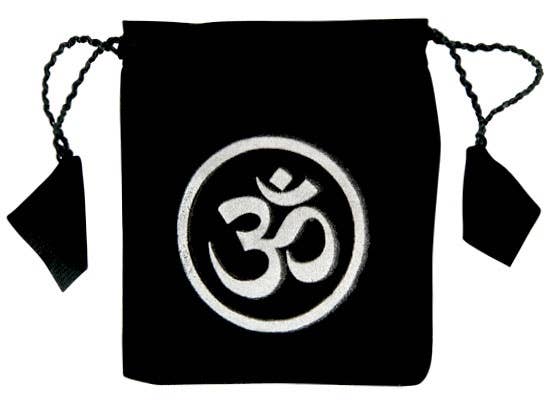 6 Pieces Om Symbol Drawstring Velvet Bag