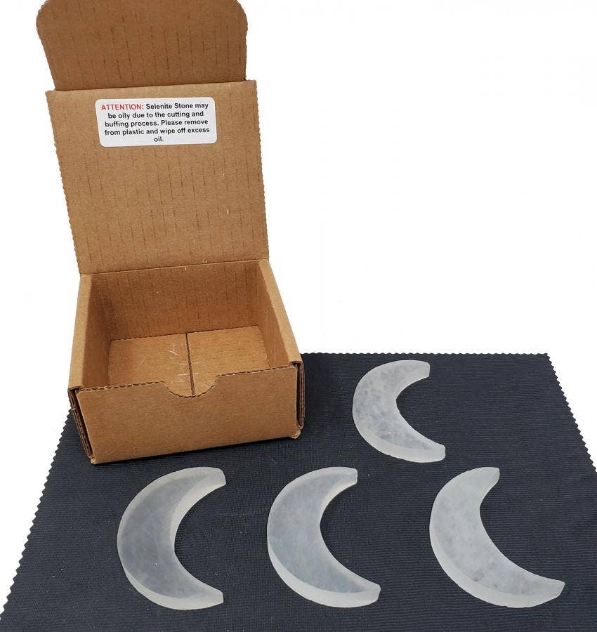 Selenite Moon 2.5"-3" (4 pack)