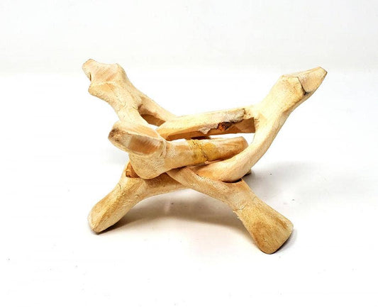 Wooden Tripod Stand 4" Natural Wood Color