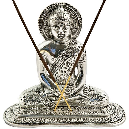 Lord Buddha Incense Stick Burner - 5"H, 5.5"W